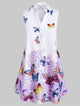 ROSEGAL Tank Tops Plus Size Sleeveless Longline Butterfly Print Graphic Shirt Collar Tops V-Neck Women Summer Long Tanks 5XL