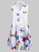ROSEGAL Tank Tops Plus Size Sleeveless Longline Butterfly Print Graphic Shirt Collar Tops V-Neck Women Summer Long Tanks 5XL