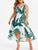 Women Summer Plus Size Floral Dress Sleeveless Spaghetti Strap Vacation Maxi Dress Tropical Leaf Print Sexy Long Dress