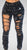 Ripped Jeans for Women 2018 New Mid-waist Hole Chain Jeans Paint Pants Skinny Destroyed Pants Hole Trousers Stretch Jeans