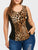 Rosegal Glamorous Sexy Multicolor Contrast Lace Insert Leopard Print Cami Top 2019 Summer Beach Vacation Tank Top 5XL