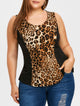 Rosegal Glamorous Sexy Multicolor Contrast Lace Insert Leopard Print Cami Top 2019 Summer Beach Vacation Tank Top 5XL