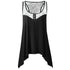 Rosegal Lace Panel Plus Size Sharkbite Tank Top 6 Colors Summer Sleeveless U Neck Buttons Racerback Tops Tees Women Clothing 5XL