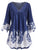 Notched Printed Flare Sleeve Plus Size Top Sexy V-Neck Floral Women Blouses Three Quarter Sleeve Long Shirts Fall 2019