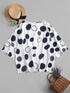 Plus Size Batwing Sleeve Printed Blouse Polka Dot Three Quarter Women Summer Blouses Aesthetic Streetwear Tops 5XL 2019