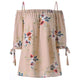 Plus Size Blouse 5XL Off the Shoulder Top Women Clothes Floral Print Summer Chiffon Shirt Sexy Loose Big Size tee shirts