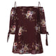 Plus Size Blouse 5XL Off the Shoulder Top Women Clothes Floral Print Summer Chiffon Shirt Sexy Loose Big Size tee shirts