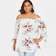 Plus Size Blouse 5XL Off the Shoulder Top Women Clothes Floral Print Summer Chiffon Shirt Sexy Loose Big Size tee shirts