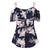 Plus Size Cold Shoulder Floral Print Blouse Flounce Spaghetti Strap Casual Women Tops Short Sleeve Summer Tees 2019
