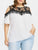 Plus Size Cold Shoulder Lace Panel Blouse Summer O Neck Flare Sleeve Women Blouses Casual Ladies Top Big Size Clothing