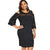 Plus Size Cold Shoulder Mesh Panel Knee Length Dress Women O Neck 3/4 Sleeves Bodycon Dresses Office Lady Dress Vestidos