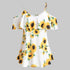 Plus Size Cold Shoulder Sunflower Print Blouse Half Sleeve Spaghetti Strap Blouses Beach Style Women Summer Tops 2019