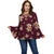 Plus Size Criss Cross Floral Blouse Fall Casual V Neck Print Bell Sleeve Blouses Shirts Ladies Tops Pullover Blusas 5XL
