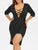 Rosegal Plus Size Criss-Cross Sexy Plunging Neck Bodycon Dress Women High Waist Sheath Dress Black Summer Club Dresses Vestido