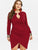 Rosegal Plus Size Dress Women Keyhole Neck Sequined Slit Bodycon Dress Spring Autumn Party Dresses OL Club Dresses Vestidos 5XL