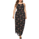Rosegal Plus Size Dress Women Spaghetti Strap Floral Print Keyhole Neck A-Line High Waist Long Dress Summer Holiday Maxi Dress