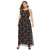 Plus Size Dress Women Spaghetti Strap Floral Print Keyhole Neck A-Line High Waist Long Dress Summer Holiday Maxi Dress