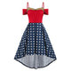 Plus Size Dress Women Stars Open Shoulder High Low Cami Plus Size Dress Short Sleeves Asymmetrical Party Dress 2019
