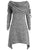 Plus Size Dress Women Vestido Red Black T-shirt Dress Casual Off Shoulder Long Foldover Collar Ruched Dresses Robe Femme