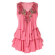 Rosegal Plus Size Embroidered Layered Tank Top V-Neck Sleeveless Tees Casual Fashion Tops Summer Shirt Women Clothes 2019