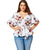 Plus Size Floral Belted Surplice Peplum Blouses Shirts Women Blouses Sexy V Neck Flare Sleeve Beach Chiffon Ladies Tops
