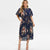 Plus Size Floral Print Bell Sleeve Midi Dress A-Line Short Sleeves Women Party Dress Bohemian Maxi Dress Holiady Vestido