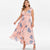 Rosegal Plus Size Floral Print Tie Shoulder High Low Dress Women Asymmetrical Ankle-Length V-Neck Sleeveless Party Maxi Dress