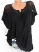 Plus Size Lace Crochet Embroidered Blouse Short Sleeve V-Neck Casual Women Tops Summer Sexy Floral Print Shirts 2019