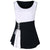 Rosegal Plus Size Lace Up Tank Top 2018 Two Tone Summer Scoop Neck Sleeveless Women Tops Casual Ladies Tanks Big Size Clothing