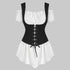 Plus Size Off Shoulder Blouse And Lace-Up Waistcoat Short Sleeve Vintage Tops Gothic High Waist Women Summer Shirts 2019