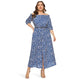 Rosegal Plus Size Off Summer dress Women The Shoulder 3/4 Sleeve Leopard Print Belted Slit Straight Fashion Women Maxi Dress