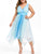 Rosegal Plus Size Ombre Color Handkerchief Dress Sleeveless V-Neck Party Dress Asymmetrical Elegant High Waist Maxi Dress