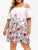 Plus Size Open Shoulder Floral Dress Square Collar Half Sleeves A-Line Dress Women Summer Sexy Holiday Bodycon Dress