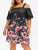 Plus Size Open Shoulder Floral Dress Square Collar Half Sleeves A-Line Dress Women Summer Sexy Holiday Bodycon Dress