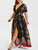 Rosegal Plus Size Printed Maxi Split Dress Bohemian Beach Party Maxi Dress Vintage Elegant High Wasit V-Neck Summer Bodycon Robe