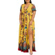 Rosegal Plus Size Printed Maxi Split Dress Short Sleeves Bohemian Beach Style Floor-Length Maxi Dress Bodycon Long Party Dress