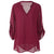 Plus Size Split-Neck Adjustable Sleeve Blouse Casual Solid V Neck Long Sleeve Blouses Women Tops Fashion Lady Clothes