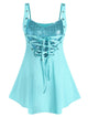 Rosegal Plus Size Sweetheart Neck Glitter Rings Tank Top Sleeveless Casual Women Sequined Tops Gothic Lace up Sexy Party Tops