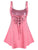 Rosegal Plus Size Sweetheart Neck Glitter Rings Tank Top Sleeveless Casual Women Sequined Tops Gothic Lace up Sexy Party Tops