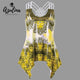 Rosegal Plus Size Tribal Print Strappy Tank Top Summer O Neck Sleeveless Lace Up Ladies Tops Tees Casual Women Tanks Big Size