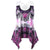 Rosegal Plus Size Tribal Print Strappy Tank Top Summer O Neck Sleeveless Lace Up Ladies Tops Tees Casual Women Tanks Big Size