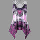 Rosegal Plus Size Tribal Print Strappy Tank Top Summer O Neck Sleeveless Lace Up Ladies Tops Tees Casual Women Tanks Big Size