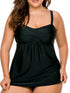 Plus Size Twist Two Piece Set Summer Beachwear Spaghetti Straps Cami Top Panties Micro-Elastic Women Set Bathing Suit