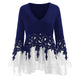 Plus Size Women Blouse Casual Applique Layered Flare Sleeve Chiffon Panel Flowy Blouse Women Tops Clothing Blouses Femme