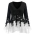 Plus Size Women Blouse Casual Applique Layered Flare Sleeve Chiffon Panel Flowy Blouse Women Tops Clothing Blouses Femme