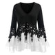 Plus Size Women Blouse Casual Applique Layered Flare Sleeve Chiffon Panel Flowy Blouse Women Tops Clothing Blouses Femme