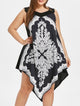 Plus Size Women Print dress Asymmetrical Tunic Dress Vintage Tank Summer Dress Sleeveless Aesthetic vestidos de fiesta