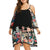 Plus Size Women Summer 3/4 Sleeve Off Shoulder Printing Dress A-Line Spaghetti Strap Summer Chiffon Dress Vestidos
