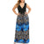 Rosegal Plus Size Women Summer Maxi Dress Peacock Feather Long Evening Party Dress High Wasit Sleeveless A-Line Robe Vestidos