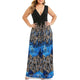Rosegal Plus Size Women Summer Maxi Dress Peacock Feather Long Evening Party Dress High Wasit Sleeveless A-Line Robe Vestidos